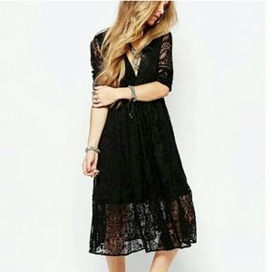COPY - Free People Mountain Laurel Lace Crochet Midi Dress Size 4 XS